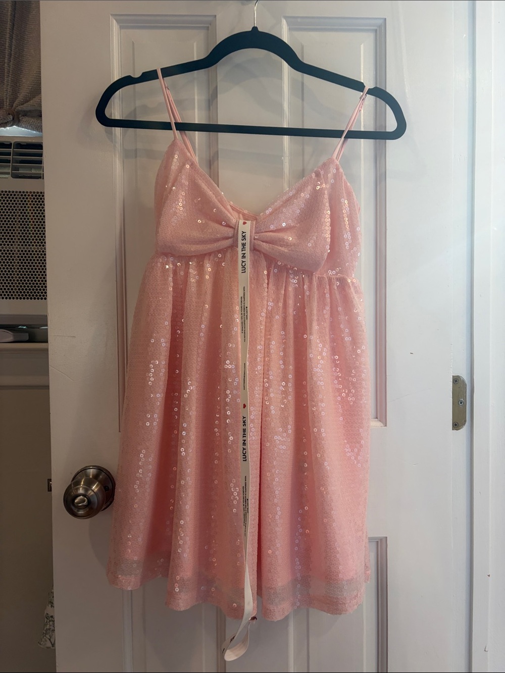 Lucy in the Sky Pink Sequin Spaghetti-Strap Mini Dress